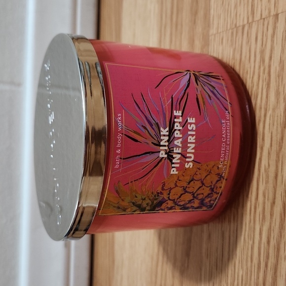 Bath and body works Pink Pineapple Sunrise 3-Wick Candle - Picture 2 of 4